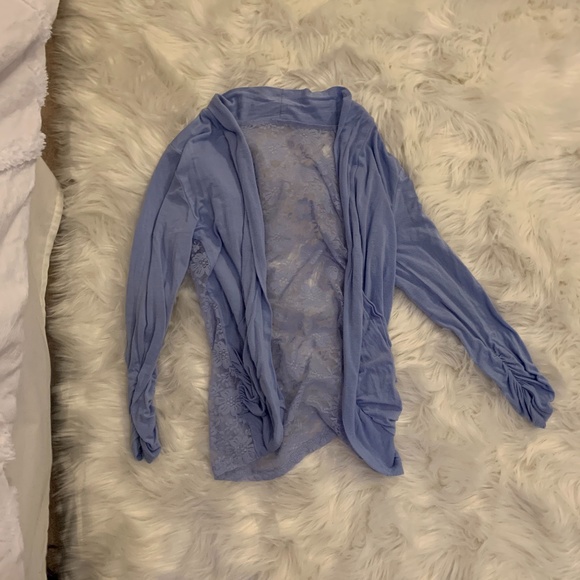 Sky blue cardigan with lace back - Picture 1 of 1